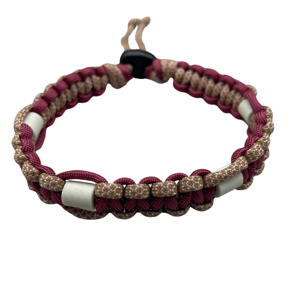 EM-Halsband Rosa/Weinrot