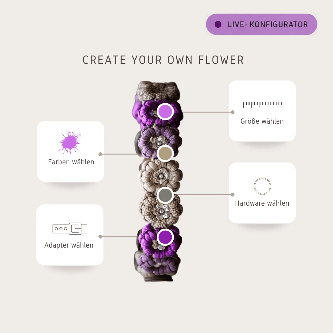 Paracordhalsband Flower