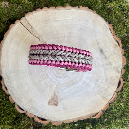 Paracordhalsband Rosa