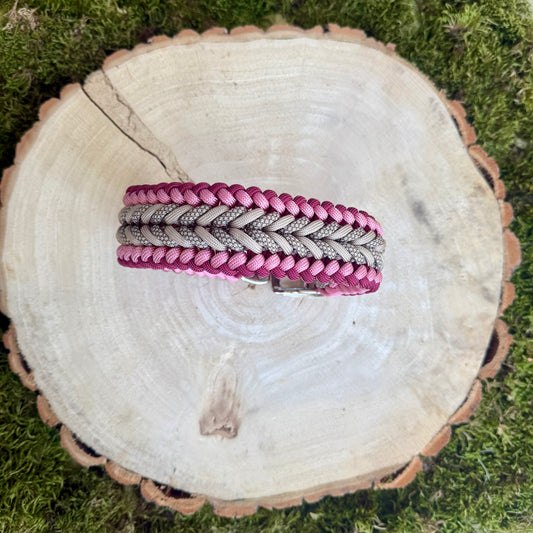 Paracordhalsband Rosa