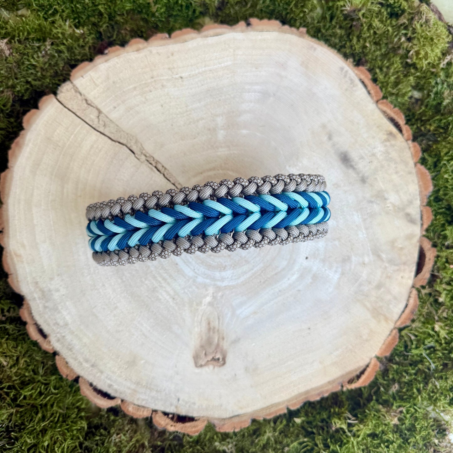 Paracordhalsband Petrol