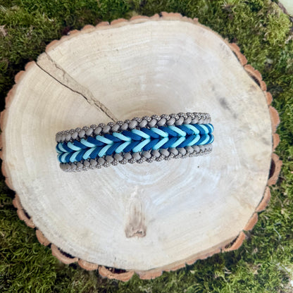 Paracordhalsband Petrol