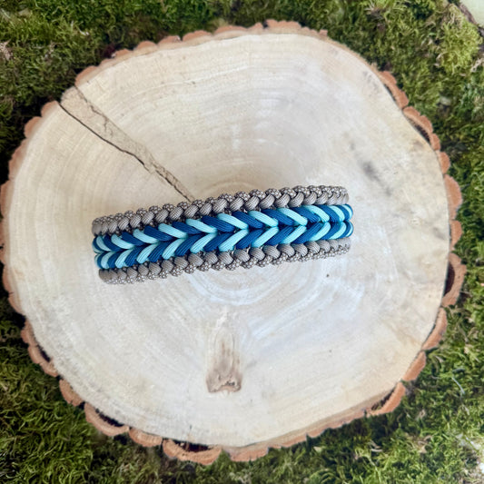 Paracordhalsband Petrol