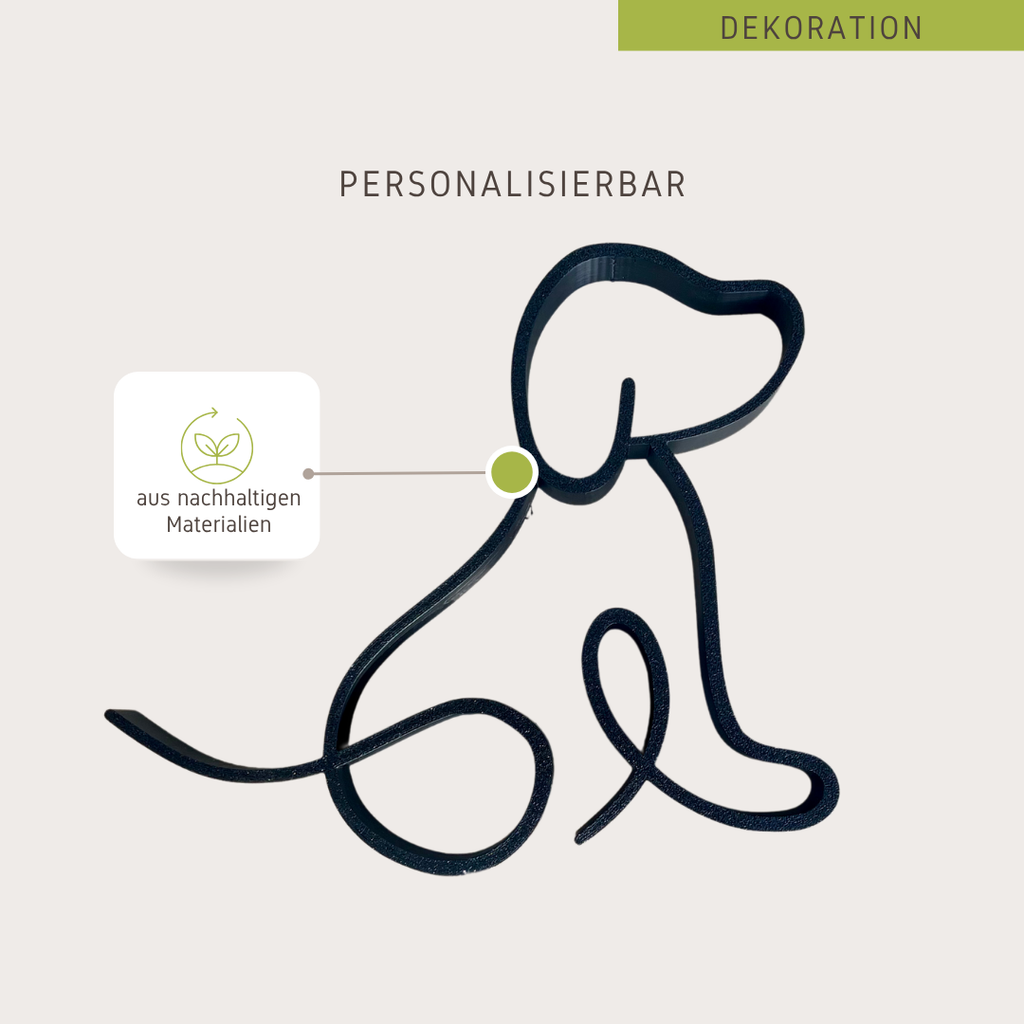 Personalisierbarer Deko-Hund
